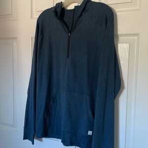 Men’s 1/4 Zip Blue Pullover hoodie Large